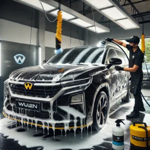Autodetailing mobil Wuling di Bandung dengan perlindungan nano coating dan hasil kilau maksimal.