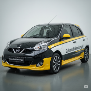 Proses aplikasi Nano Ceramic Nissan March di SalonMobilBandung.id