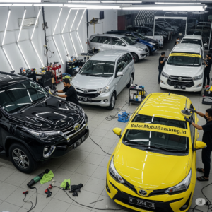 Proses aplikasi nano coating pada Toyota di bengkel