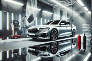 Mobil baru dilapisi nano coating agar tetap kinclong dan terlindungi.
