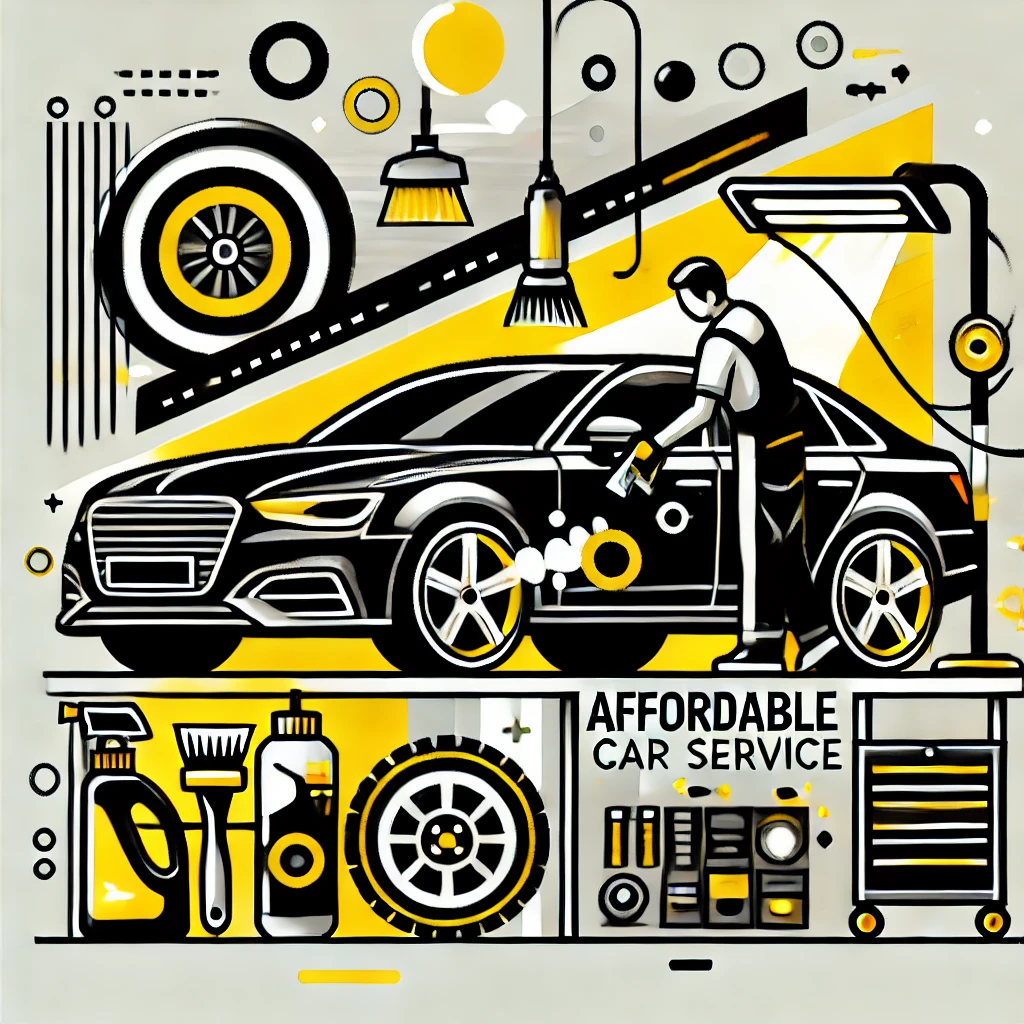 Mobil mengkilap hasil detailing di salon mobil murah Bandung dengan suasana profesional.
