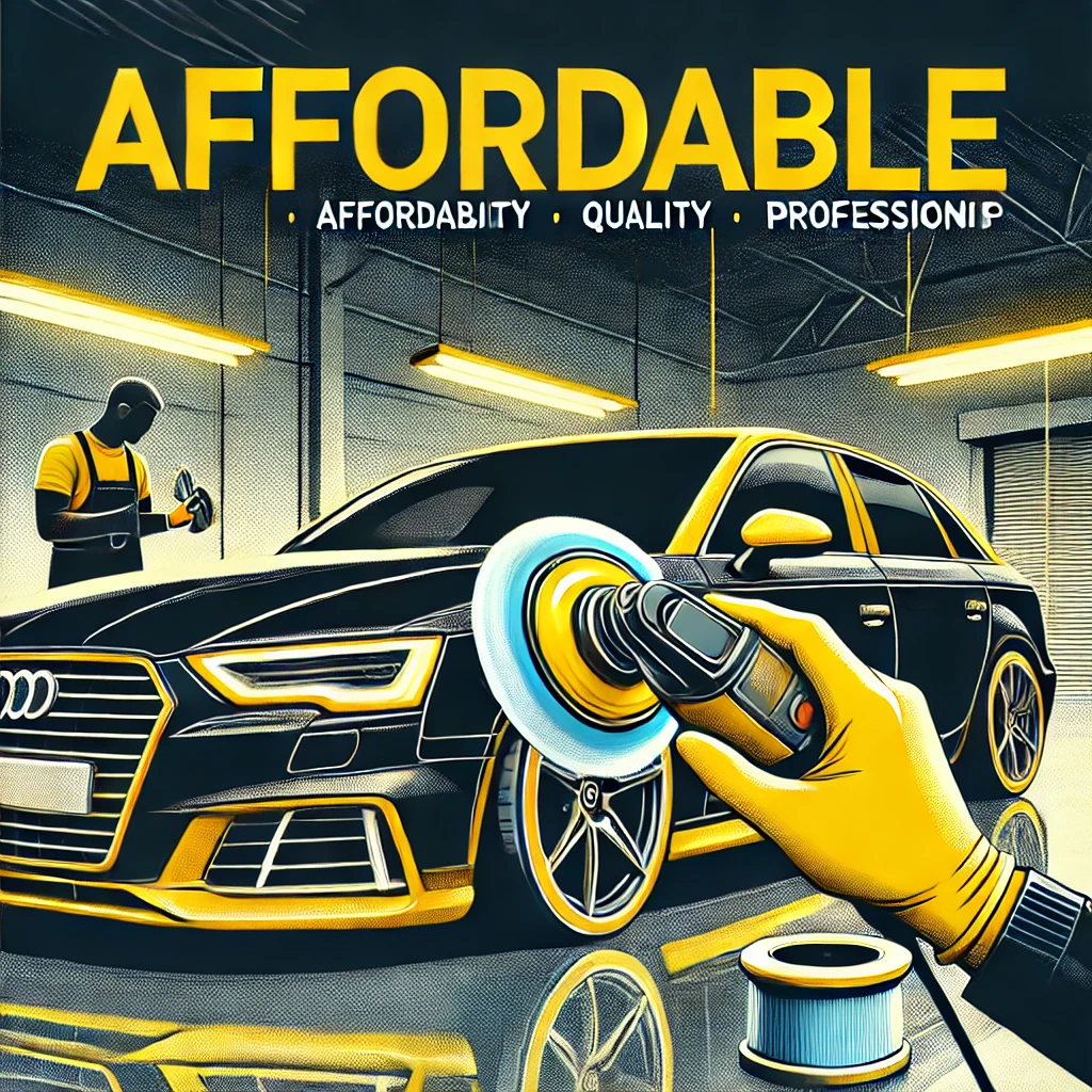 Proses poles body mobil murah dengan hasil mobil kinclong di workshop modern.
