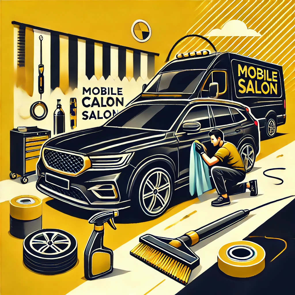 Proses detailing mobil di rumah pelanggan oleh layanan salon mobil panggilan terdekat di Bandung.