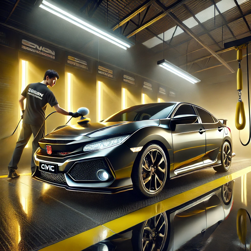 Honda CRV sedang menjalani detailing premium di Bandung dengan layanan poles dan nano coating agar tampil lebih kinclong dan terlindungi.