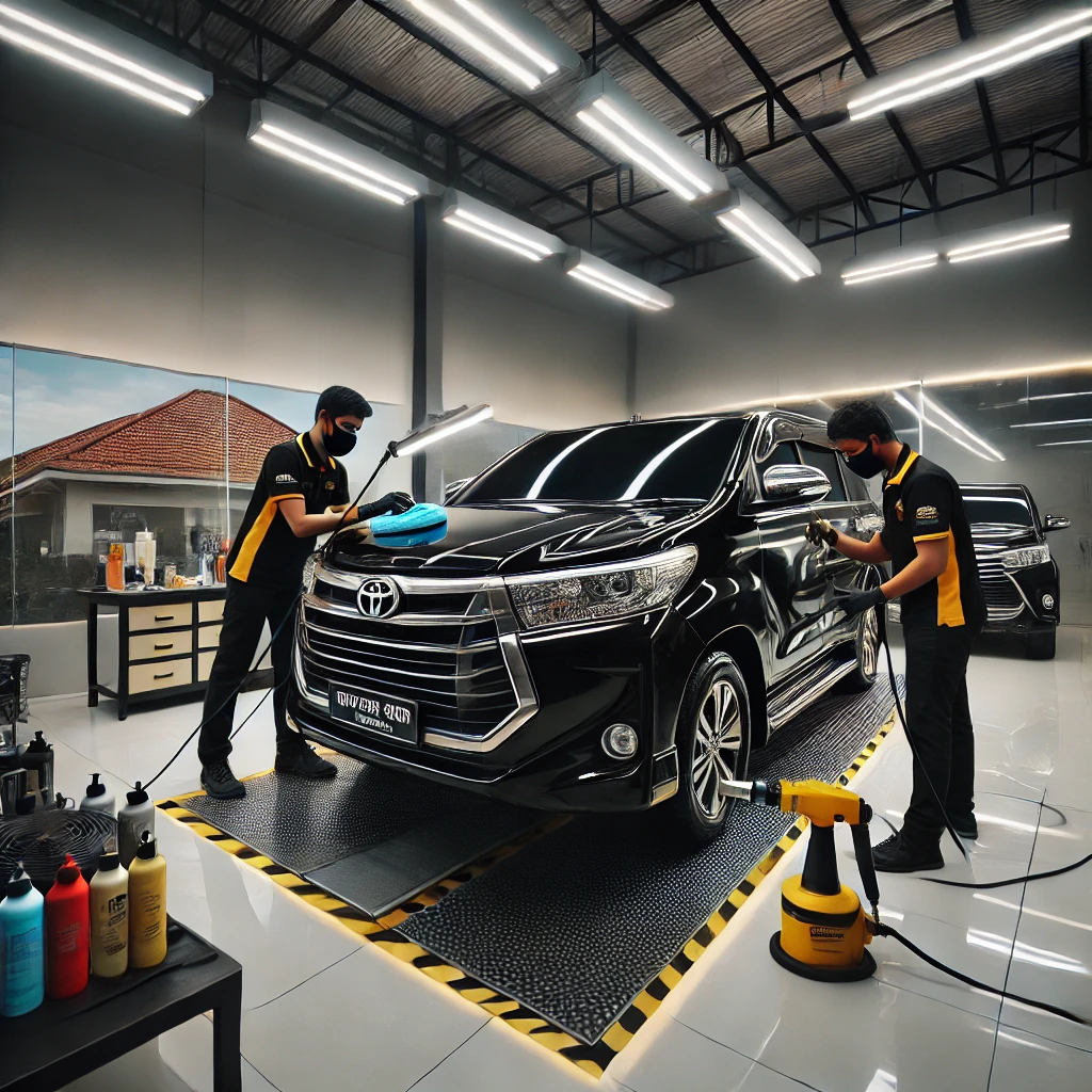 Toyota Avanza menjalani proses detailing di salon mobil Bandung.