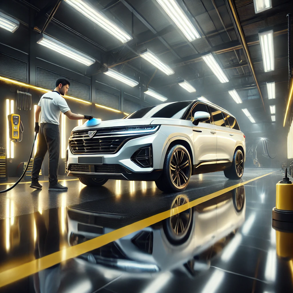 Wuling sedang menjalani detailing premium di Bandung dengan layanan poles dan nano coating agar tampil lebih kinclong dan terlindungi.
