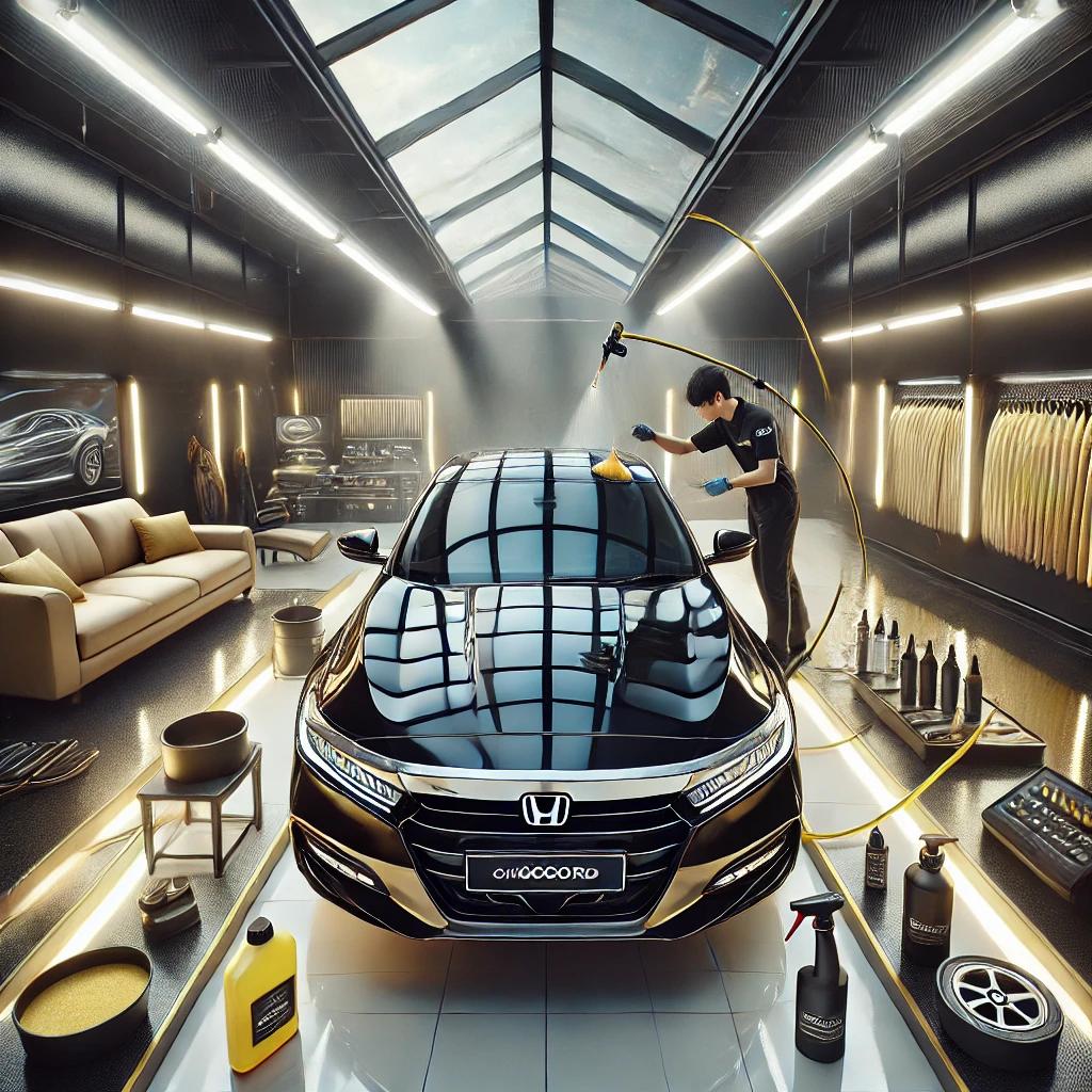 AutoDetailing Honda Accord di Bandung memberikan perlindungan maksimal untuk cat, interior, dan efek hydrophobic.