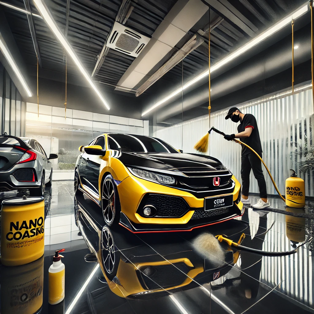 AutoDetailing Honda Civic di Bandung memberikan perlindungan maksimal untuk cat, interior, dan efek hydrophobic.