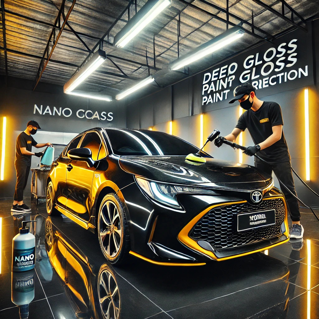 AutoDetailing Toyota New Corolla di Bandung dengan perlindungan maksimal untuk cat, interior, dan efek hydrophobic.