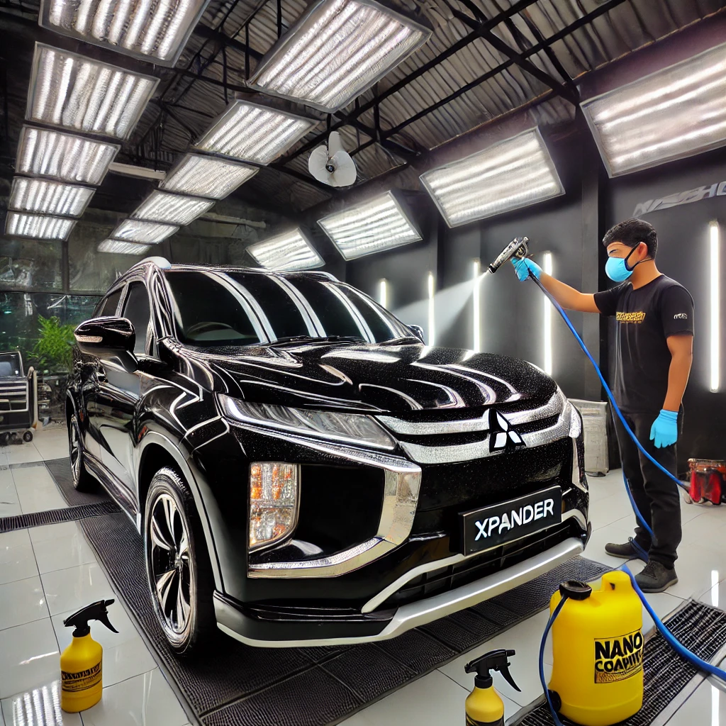 Xpander Cross menjalani Nano Coating di Bandung – Kilap maksimal, anti baret, dan perlindungan tahan lama dari sinar UV serta jamur.