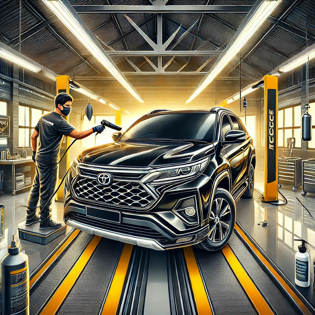 Honda HR-V hitam hasil detailing di salon mobil Bandung, kinclong maksimal!
