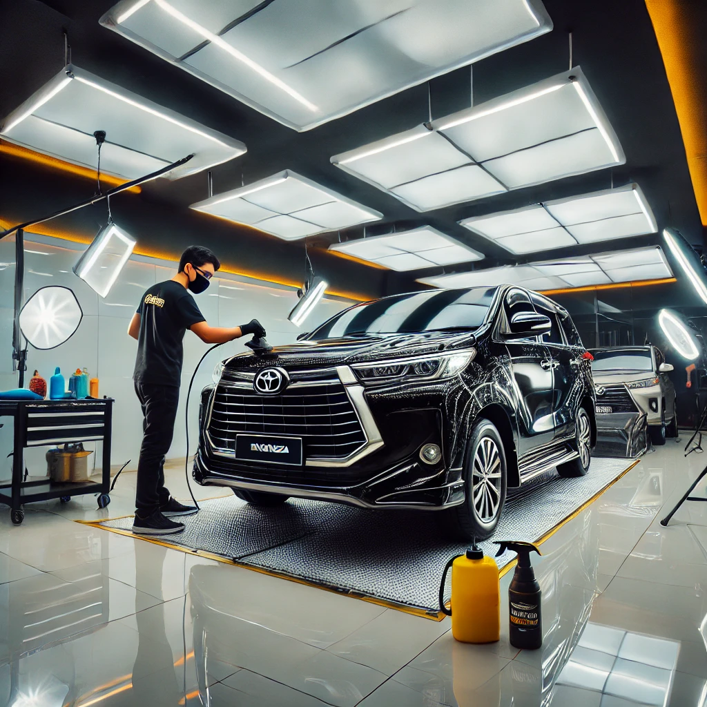 Toyota Avanza menjalani proses detailing di salon mobil Bandung.