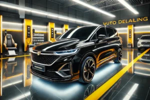 Wuling Alvez hitam mengkilap setelah detailing & nano coating di Bandung