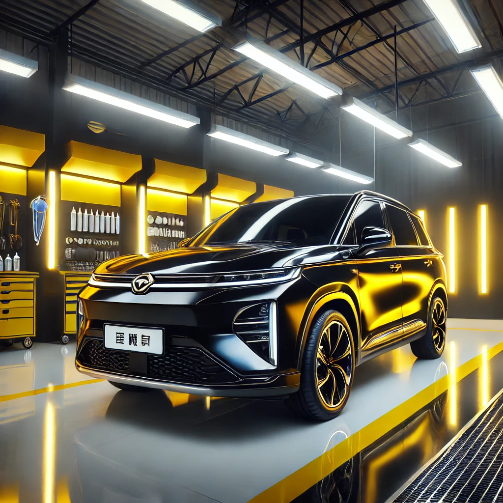 Wuling Binguo hitam mengkilap setelah detailing & nano coating di Bandung