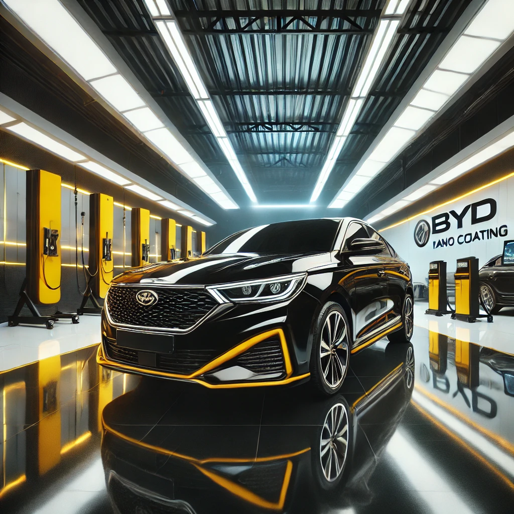 BYD Yang Wang hitam mengkilap setelah detailing & nano coating di Bandung