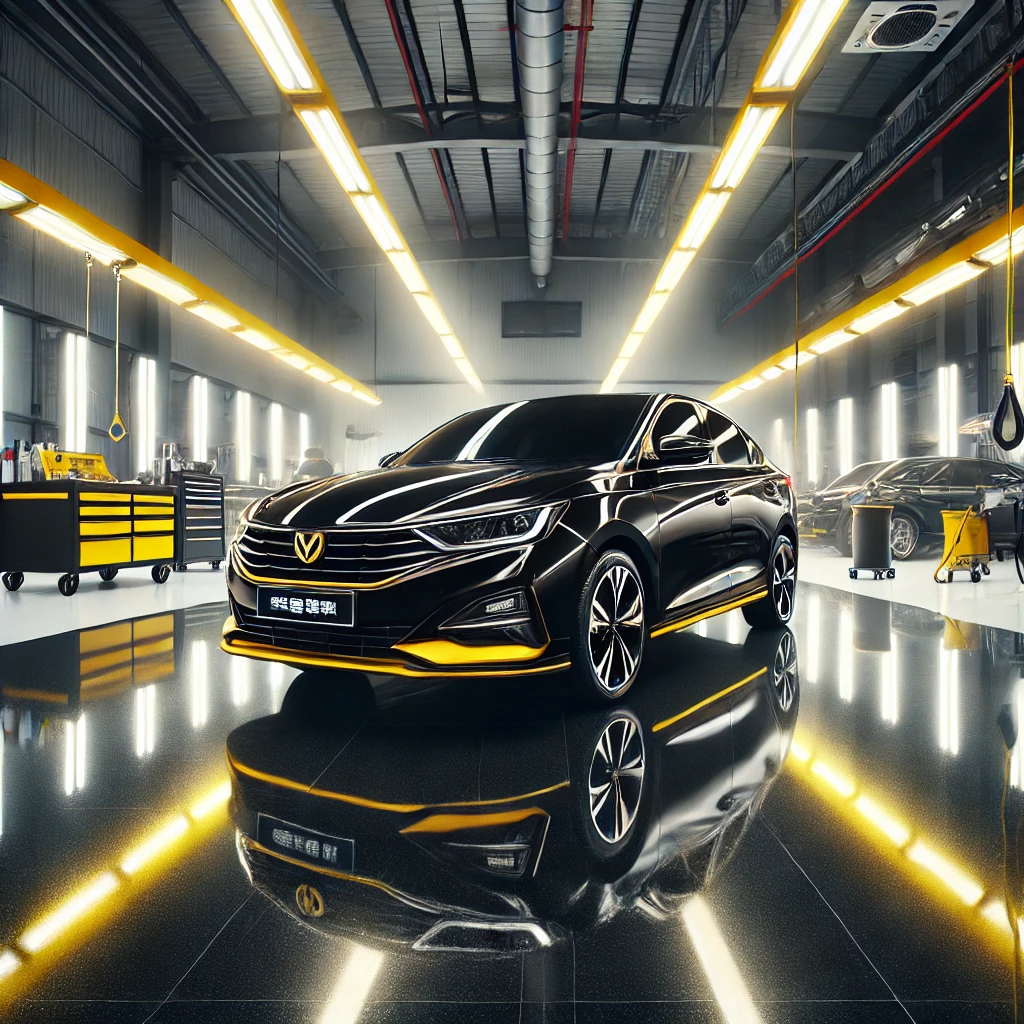 Wuling Cortez hitam mengkilap setelah detailing & nano coating di Bandung