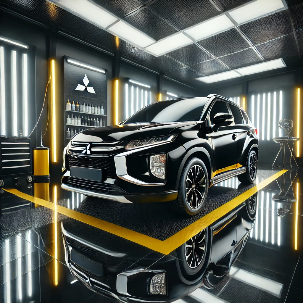 Xpander Cross hitam mengkilap setelah detailing & nano coating di Bandung
