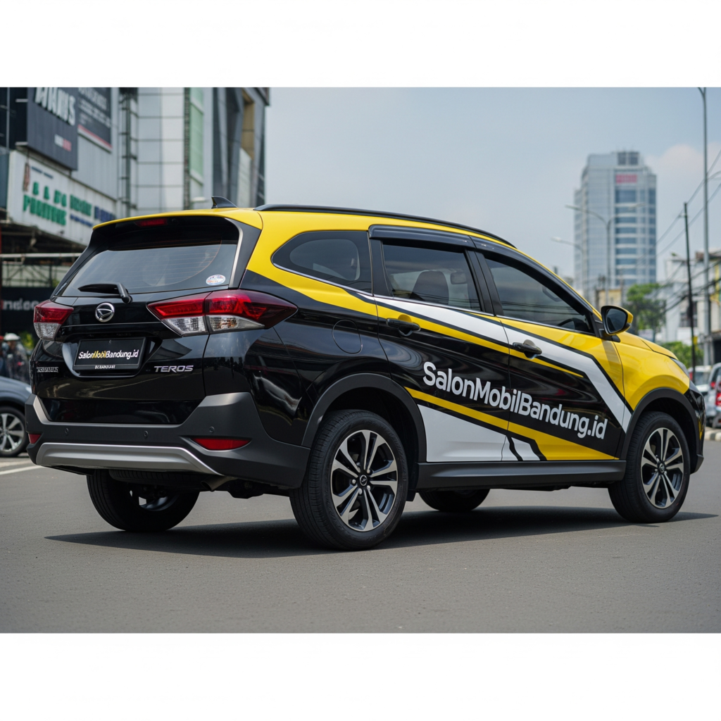 Detail permukaan cat Daihatsu Terios setelah nano ceramic coating di Bandung