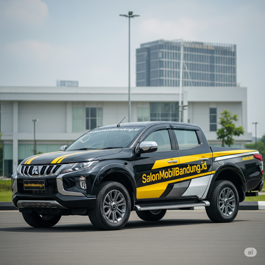 Proses aplikasi nano ceramic coating Mitsubishi Strada di workshop Bandun
