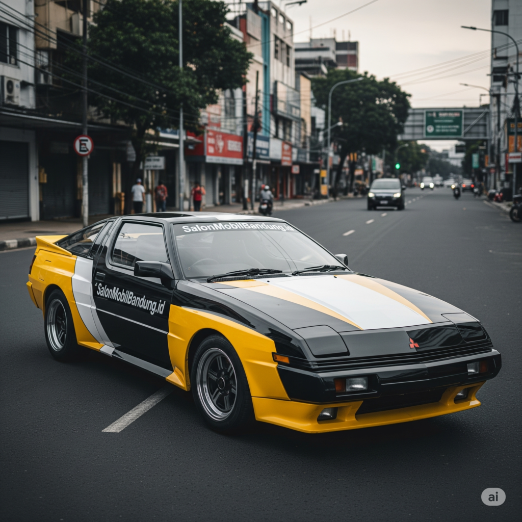 Proses aplikasi nano ceramic coating Mitsubishi Starion di workshop Bandung