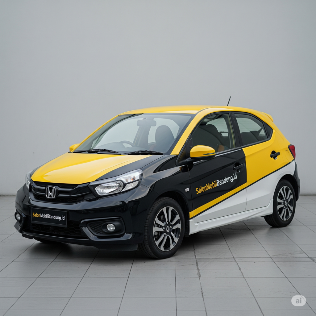 Honda Brio berkilau setelah perawatan Nano Ceramic di Bandung
