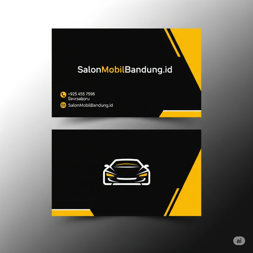 Kartu nama salon mobil di Kota Cimahi desain elegan